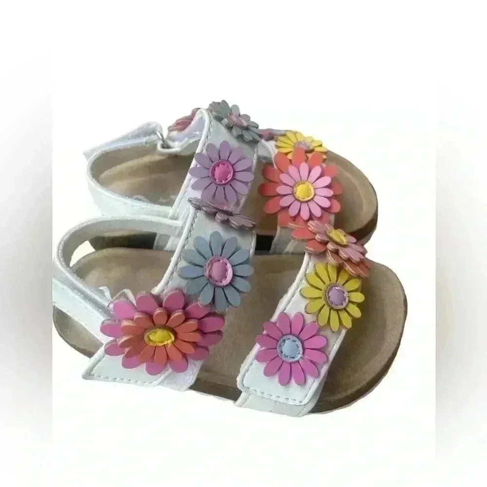 Nina girls Dalton Sandal in White Floral Size 7M like new used for pictures only - Picture 5 of 7